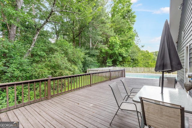 412 Perry Rd, Armuchee, GA 30105 - wooden deck with outdoor dining area