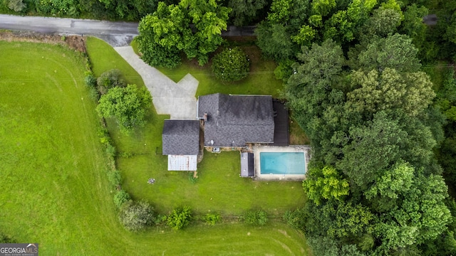 412 Perry Rd, Armuchee, GA 30105 - view from above of property with a pool area
