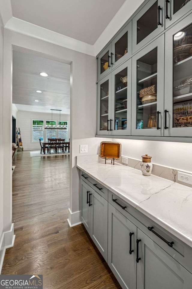 6326 Point Twenty Two, Gainesville, GA 30506 - bar area with dark wood finished floors and recessed lighting