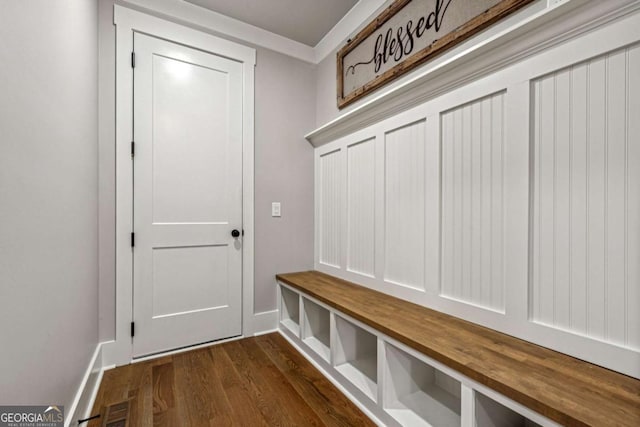 6326 Point Twenty Two, Gainesville, GA 30506 - mudroom with dark wood finished floors and baseboards