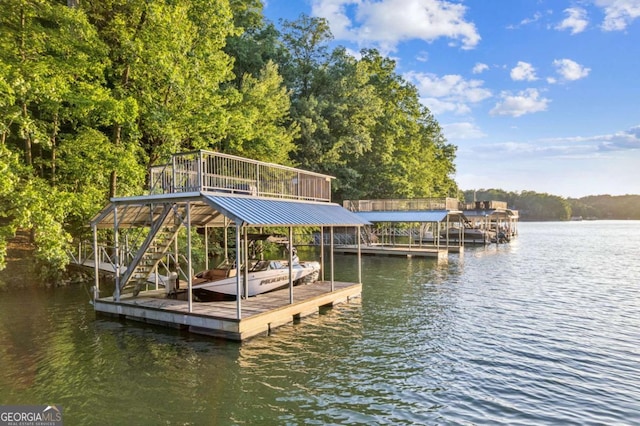 6326 Point Twenty Two, Gainesville, GA 30506 - dock featuring a water view and boat lift