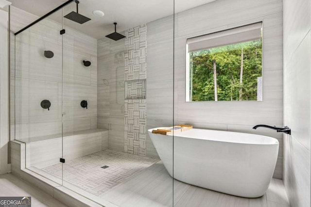 6326 Point Twenty Two, Gainesville, GA 30506 - bathroom with a shower stall and a soaking tub