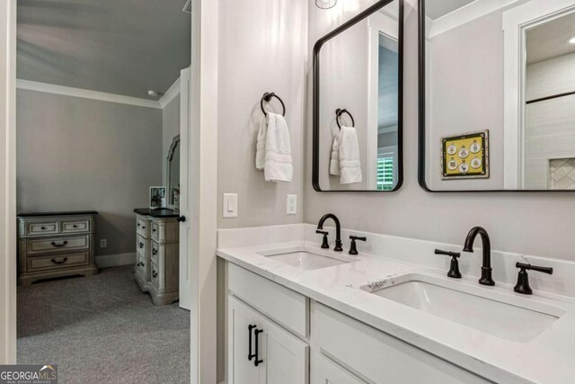 6326 Point Twenty Two, Gainesville, GA 30506 - bathroom featuring double vanity and crown molding