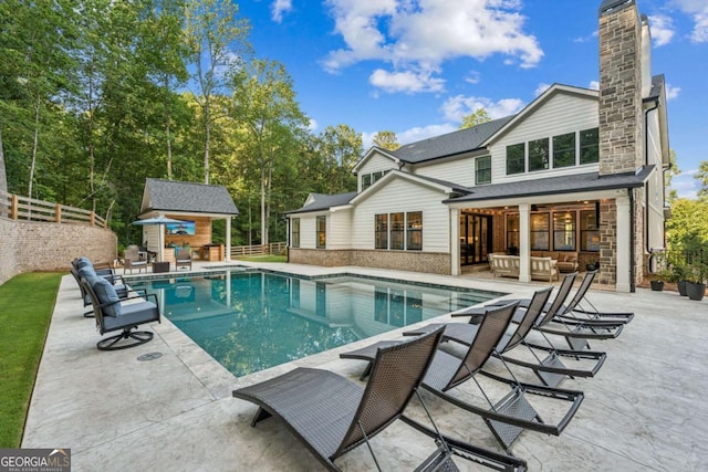 6326 Point Twenty Two, Gainesville, GA 30506 - view of pool featuring outdoor lounge area, an outdoor structure, and a patio area