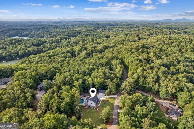6326 Point Twenty Two, Gainesville, GA 30506 - aerial overview of property's location with a forest and mountains