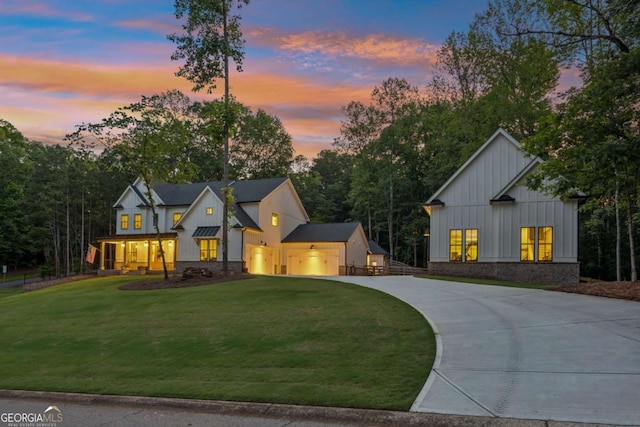 6326 Point Twenty Two, Gainesville, GA 30506 - modern inspired farmhouse featuring board and batten siding, curved driveway, and a yard