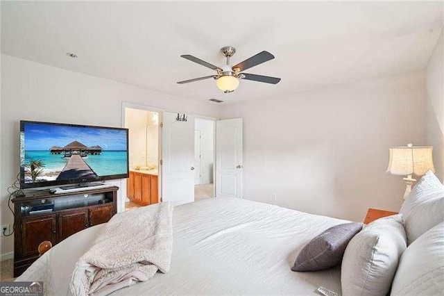 233 Hampton Station Blvd, Canton, GA 30115 - bedroom with ceiling fan and ensuite bathroom