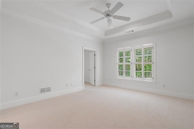 4634 Whitestone Way, Suwanee, GA 30024 - empty room with ornamental molding, carpet floors, a raised ceiling, and ceiling fan