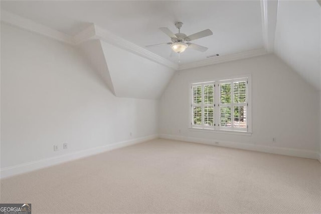 4634 Whitestone Way, Suwanee, GA 30024 - bonus room with vaulted ceiling, carpet flooring, and a ceiling fan