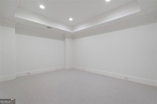 4634 Whitestone Way, Suwanee, GA 30024 - carpeted empty room with a tray ceiling, crown molding, and recessed lighting