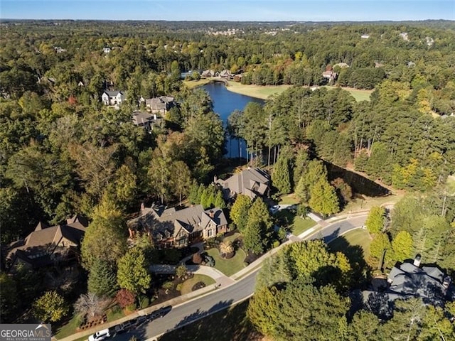 4634 Whitestone Way, Suwanee, GA 30024 - aerial view of property and surrounding area with a forest and a large body of water