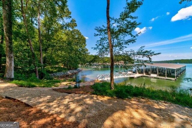 4445 Pebble Rock Dr, Cumming, GA 30041 - water view featuring a boat dock