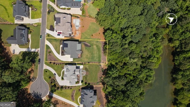 4445 Pebble Rock Dr, Cumming, GA 30041 - aerial view of residential area featuring property boundaries highlighted