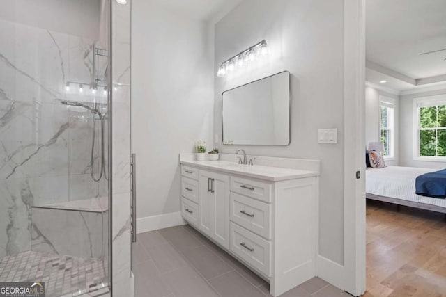 4445 Pebble Rock Dr, Cumming, GA 30041 - ensuite bathroom with a marble finish shower and vanity