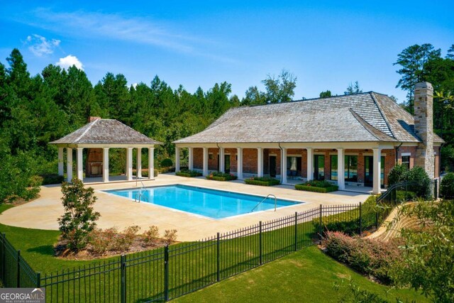 4445 Pebble Rock Dr, Cumming, GA 30041 - community pool with a gazebo and a patio