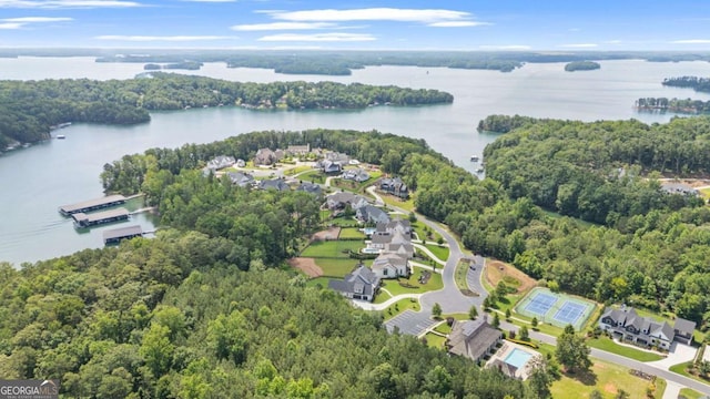 4445 Pebble Rock Dr, Cumming, GA 30041 - aerial view of property and surrounding area featuring a nearby body of water and nearby suburban area