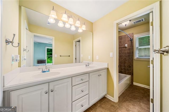 205 Camden Creek Ct, Lawrenceville, GA 30043 - full bath with double vanity, washtub / shower combination, and tile patterned floors