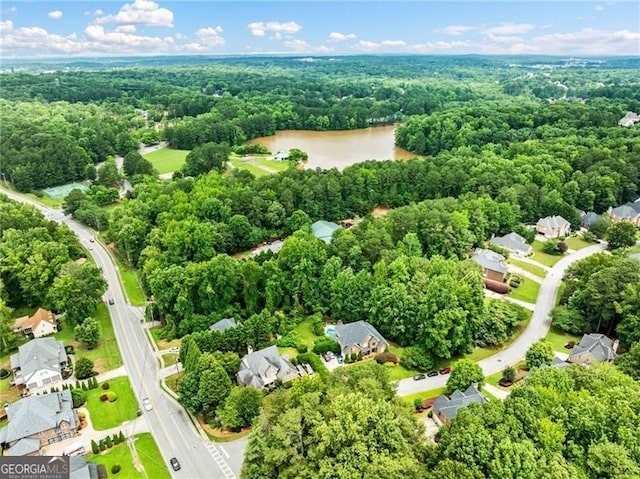 205 Camden Creek Ct, Lawrenceville, GA 30043 - drone / aerial view of a heavily wooded area and a large body of water