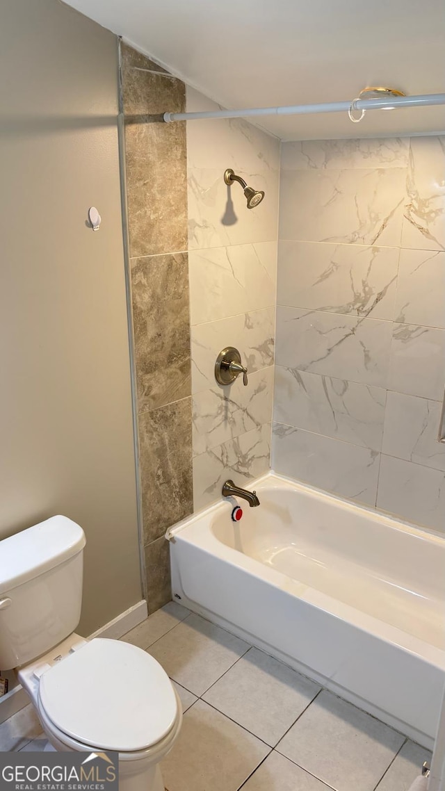 6197 Union Grove Rd, Lithia Springs, GA 30122 - bathroom with bathtub / shower combination and tile patterned flooring