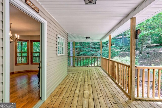 215 Souther Meadow Dr, Blairsville, GA 30512 - view of wooden terrace