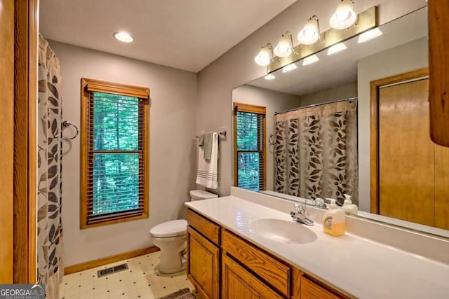 215 Souther Meadow Dr, Blairsville, GA 30512 - bathroom with vanity, tile patterned floors, and recessed lighting
