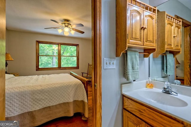215 Souther Meadow Dr, Blairsville, GA 30512 - bedroom featuring wood finished floors and a ceiling fan