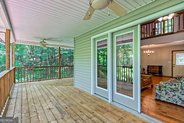 215 Souther Meadow Dr, Blairsville, GA 30512 - wooden deck with ceiling fan