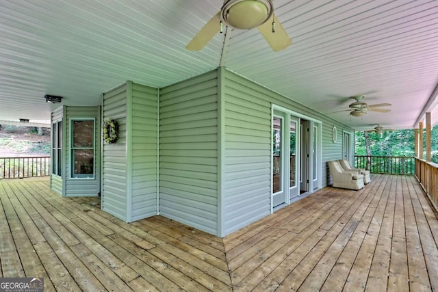 215 Souther Meadow Dr, Blairsville, GA 30512 - wooden deck featuring a ceiling fan
