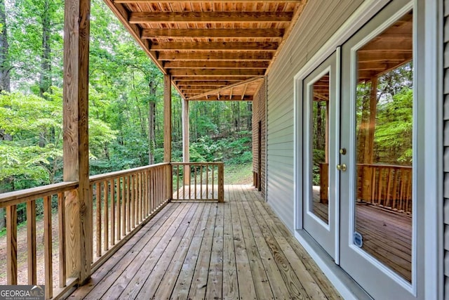 215 Souther Meadow Dr, Blairsville, GA 30512 - wooden deck featuring french doors