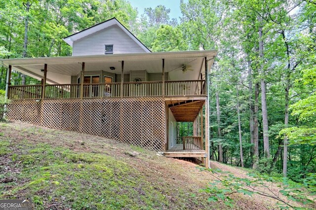 215 Souther Meadow Dr, Blairsville, GA 30512 - view of front of home featuring ceiling fan and an attached carport