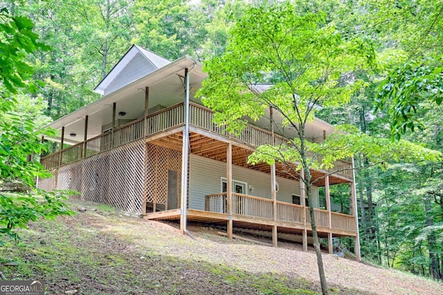 215 Souther Meadow Dr, Blairsville, GA 30512 - rear view of house featuring a wooden deck