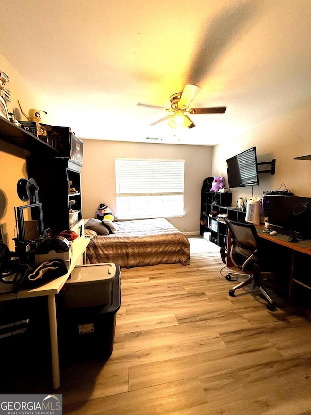 3439 Tupelo Trl, Auburn, GA 30011 - office featuring a ceiling fan and wood finished floors