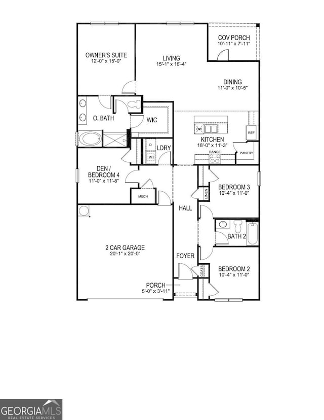 208 Flowing Meadows Dr, Kathleen, GA 31047 - view of home floor plan