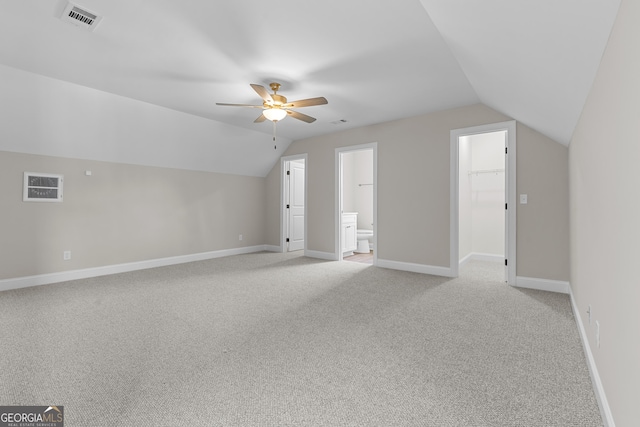 9 Honeysuckle Dr, Claxton, GA 30417 - bonus room with light carpet, vaulted ceiling, and a ceiling fan