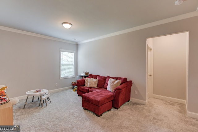 396 Brant Cir, Jefferson, GA 30549 - living room with crown molding and carpet
