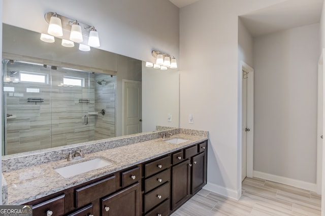 396 Brant Cir, Jefferson, GA 30549 - full bathroom featuring a shower stall and double vanity