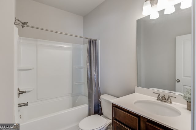 396 Brant Cir, Jefferson, GA 30549 - bathroom with vanity and shower / bath combination with curtain