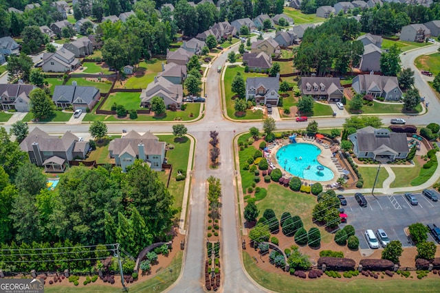 396 Brant Cir, Jefferson, GA 30549 - aerial perspective of suburban area with a pool area