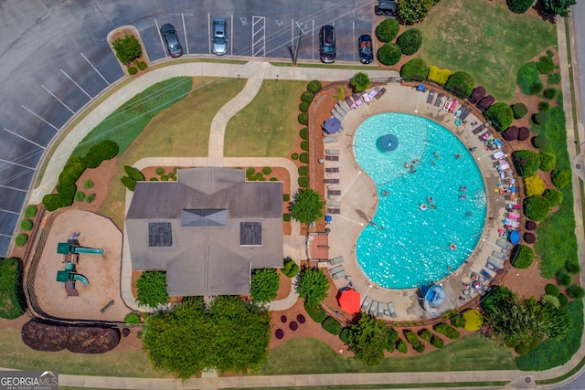 396 Brant Cir, Jefferson, GA 30549 - drone / aerial view of a pool