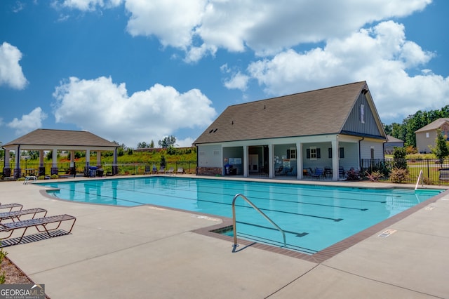 396 Brant Cir, Jefferson, GA 30549 - community pool featuring a gazebo and a patio area