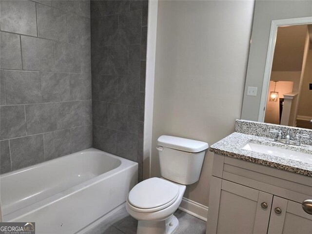 5715 Rocky Falls Dr, Suwanee, GA 30024 - bathroom with vanity, tile patterned flooring, and  shower combination