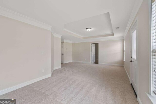 812 Autry Oak Ct, Alpharetta, GA 30022 - spare room with carpet, crown molding, and a tray ceiling