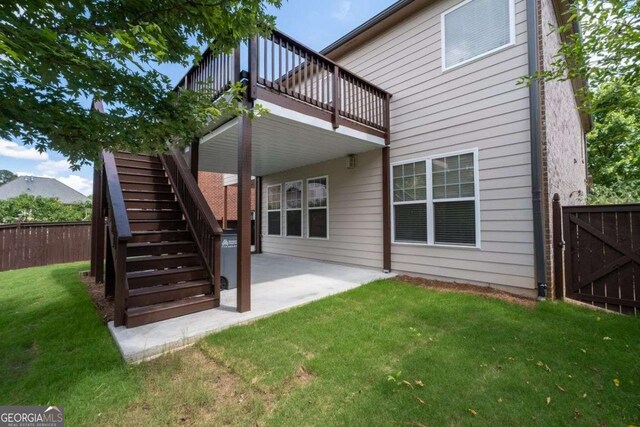 812 Autry Oak Ct, Alpharetta, GA 30022 - rear view of property with a patio area, a gate, and stairs