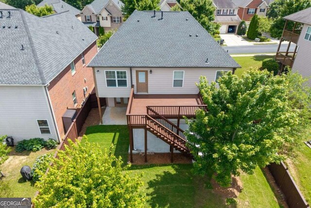 812 Autry Oak Ct, Alpharetta, GA 30022 - rear view of house with stairway, a residential view, and a yard