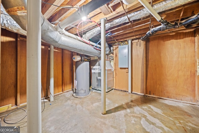 3222 Edgemont Way, Decatur, GA 30032 - unfinished below grade area featuring water heater, heating unit, and electric panel