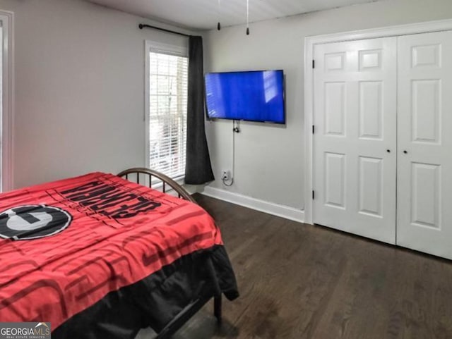 180 Mountain Path, Rockmart, GA 30153 - bedroom featuring dark wood-style flooring and a closet