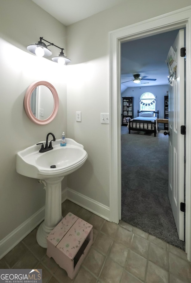 180 Mountain Path, Rockmart, GA 30153 - bathroom featuring tile patterned floors and ceiling fan