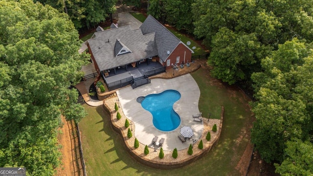 180 Mountain Path, Rockmart, GA 30153 - view from above of property featuring a pool area