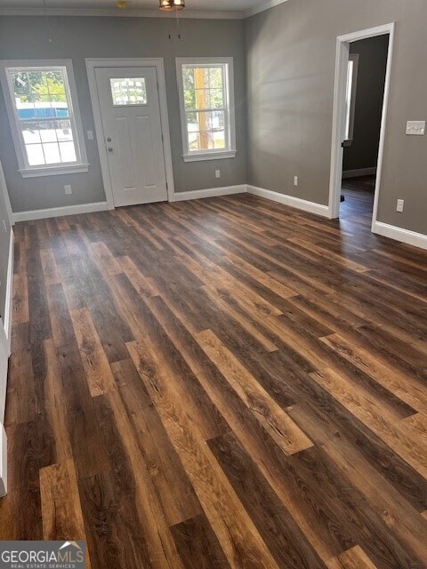 110 Williamson St SW, Rome, GA 30165 - entryway featuring ornamental molding and dark wood-type flooring