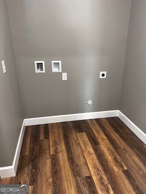 110 Williamson St SW, Rome, GA 30165 - laundry room with hookup for an electric dryer, hookup for a washing machine, and dark wood-style flooring